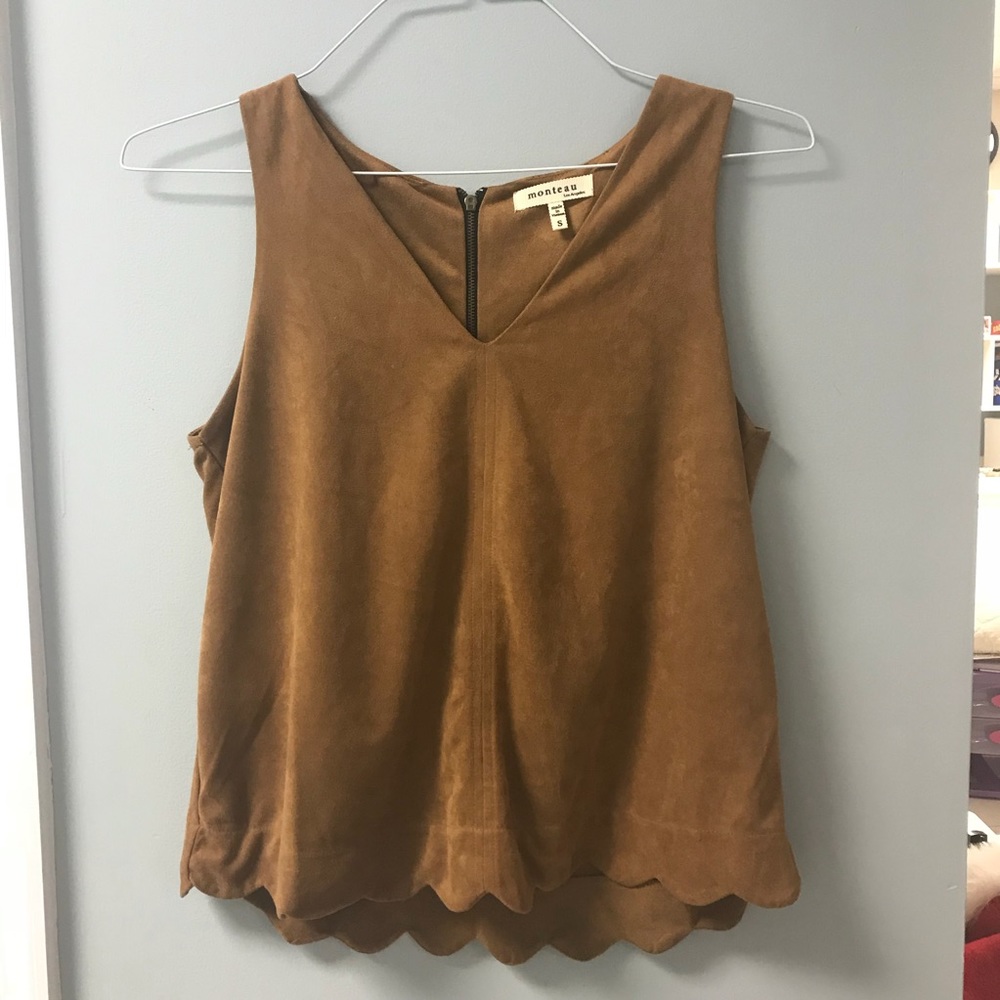 Faux suede tank